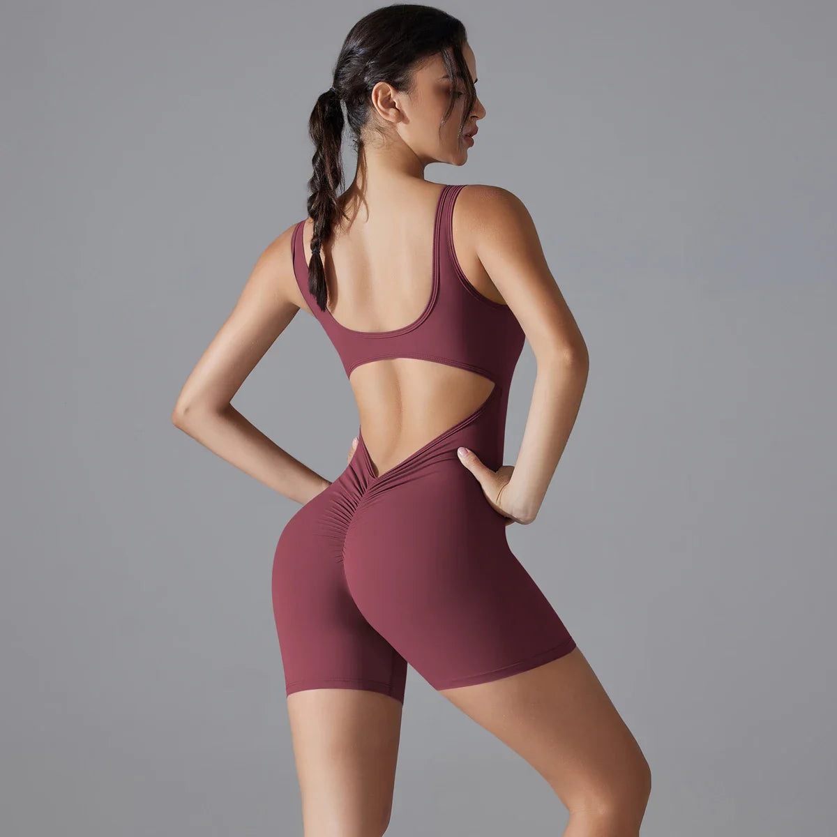 VibeFlex Women's Scrunch Jumpsuit - Yoga & Gym Ready