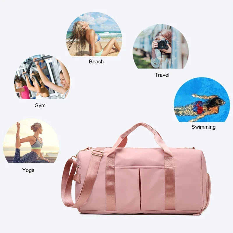 Stride Chic: Women's Gym Bag w/Shoe Spot