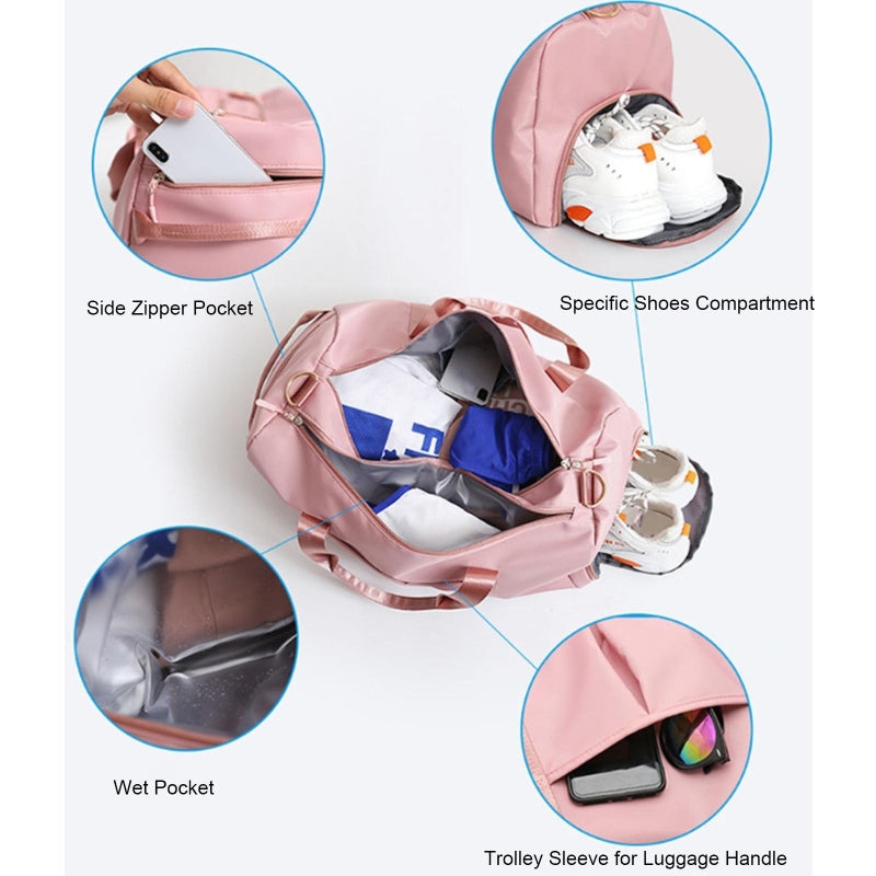 Stride Chic: Women's Gym Bag w/Shoe Spot